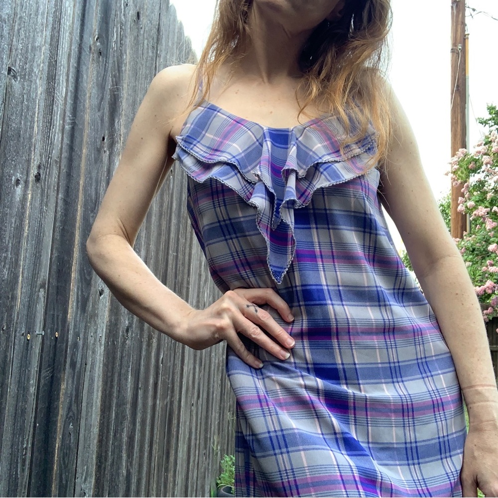 Vintage Y2k I Heart Ronson Plaid Mini Dress